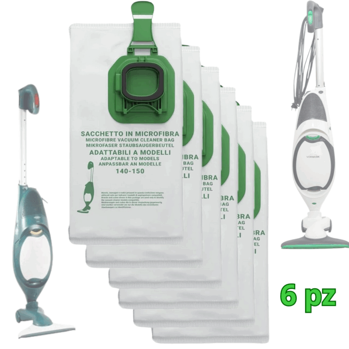 Kit 6 Sacchetti per Aspirapolvere Folletto VK140 - VK150 | Ricambio Compatibile Top Quality