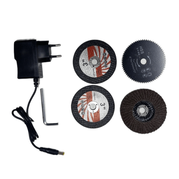 Kit Trapano Avvitatore + Smerigliatrice Flex con 2 Batterie 48V 2AH 4 Dischi 76mm