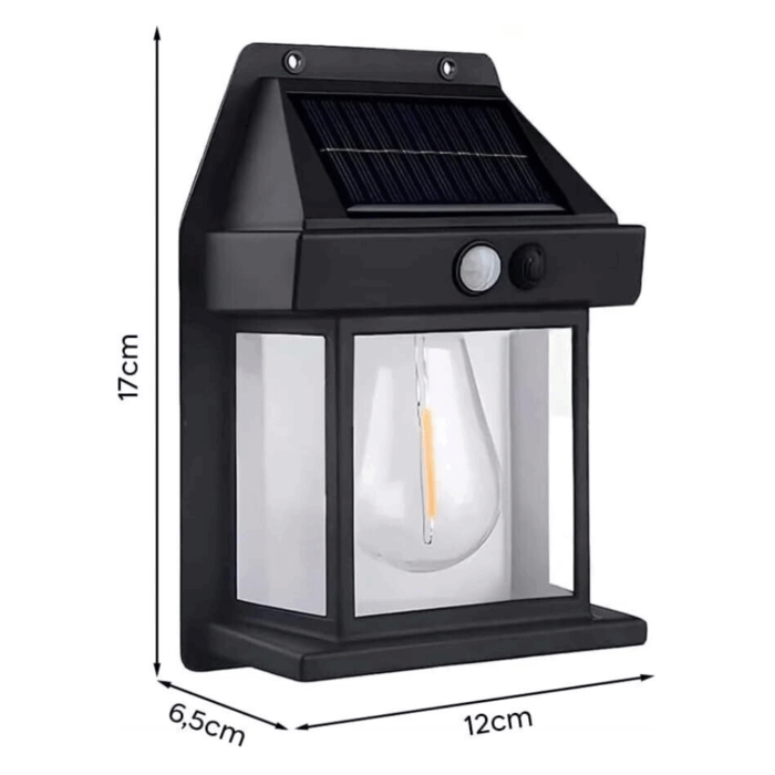 Appliques Ricarica Solare 600LM Lampada a Parete da Esterno, Luce Calda con Sensore di Movimento