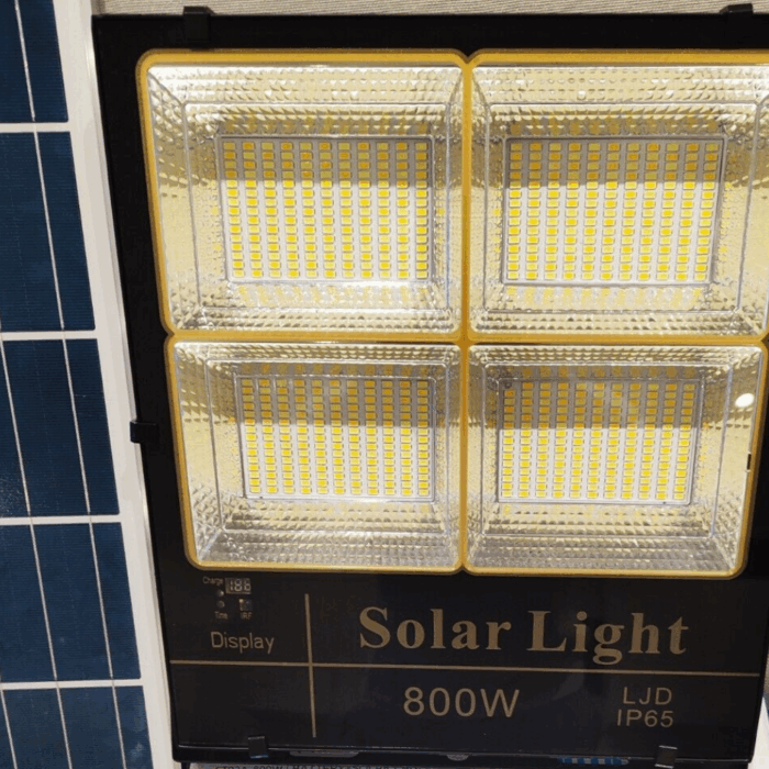 Faro Solare 800W Crepuscolare IP65 Luce bianca, Naturale, Calda per Esterni con Telecomando