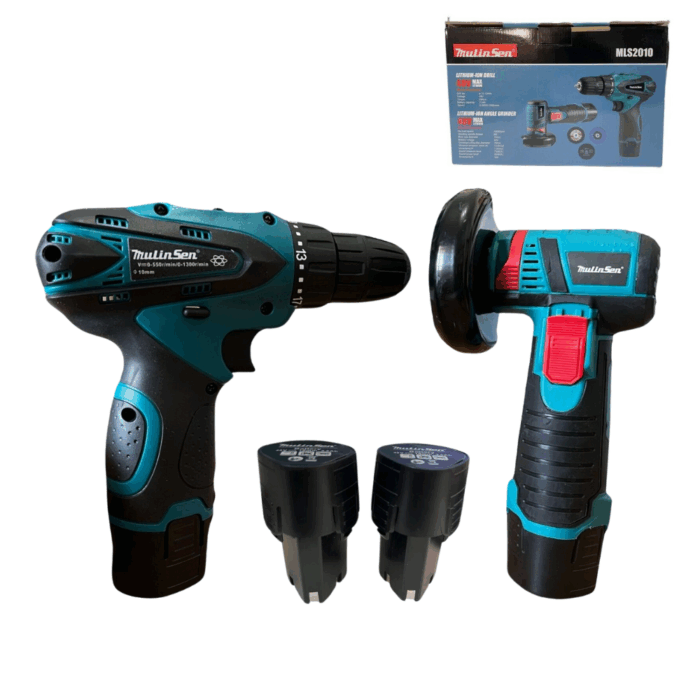 Kit Trapano Avvitatore + Smerigliatrice Flex con 2 Batterie 48V 2AH 4 Dischi 76mm