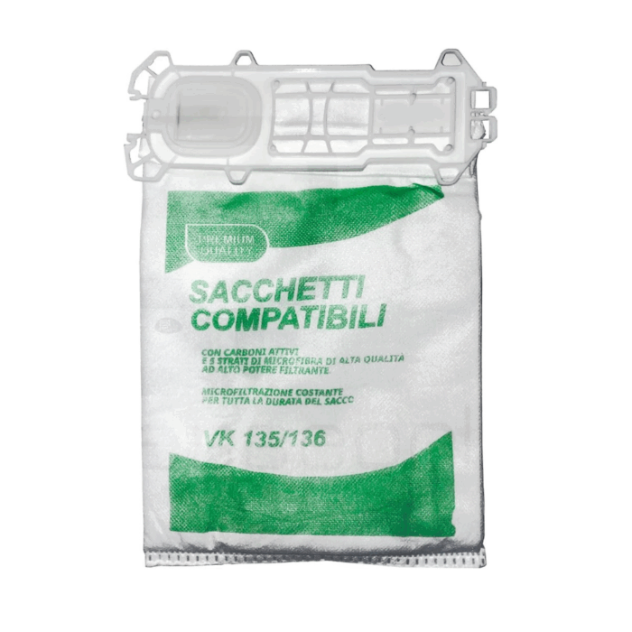 Kit 6 Sacchetti per Aspirapolvere Folletto VK135 - VK136 | Ricambio Compatibile Top Quality