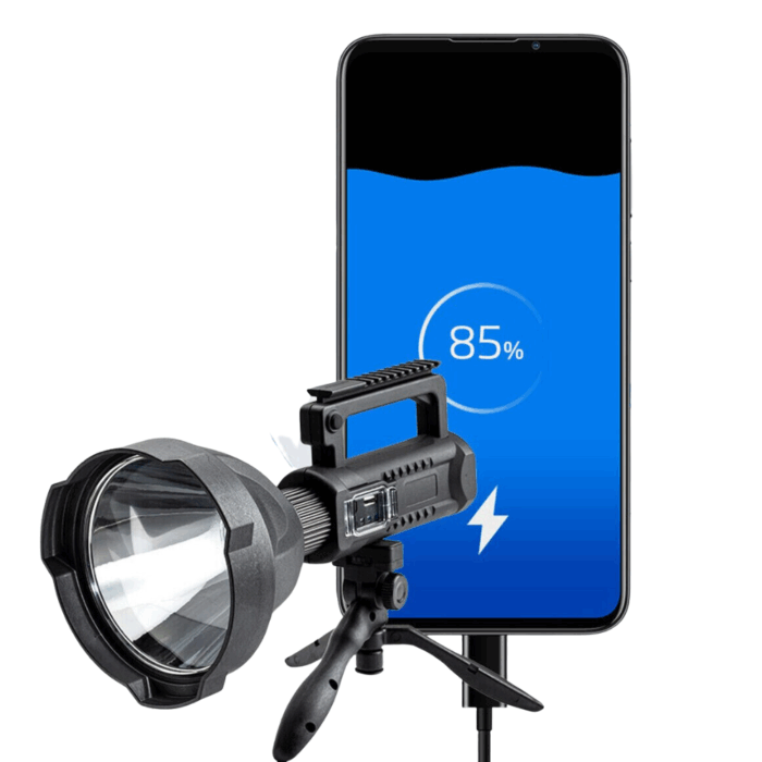 Torcia 150W Luce Bianca Lampada a Raggio Lungo 500m USB con Accessori