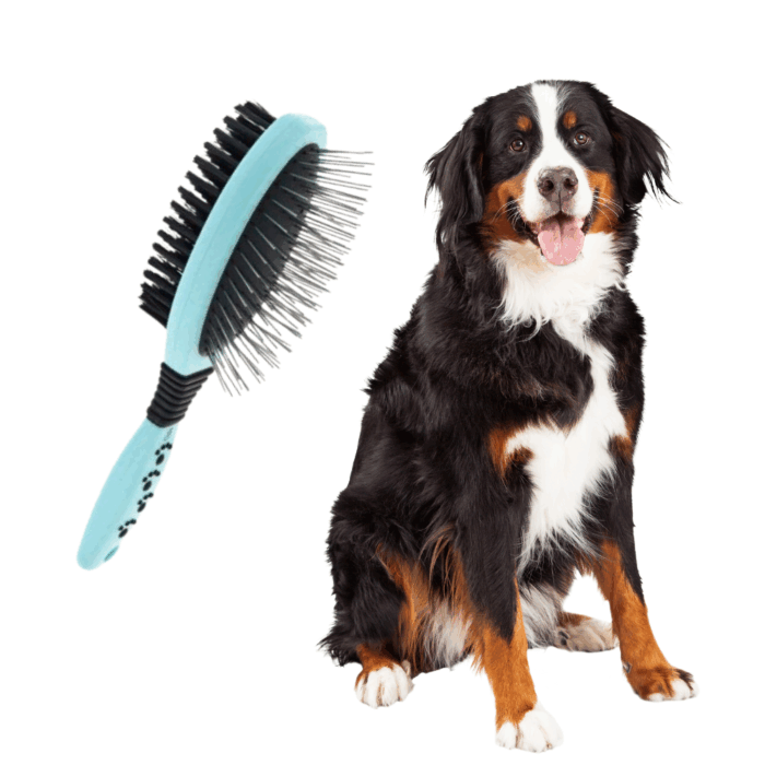 Spazzola Doppia 2 in 1 Pettine per Pelo Animali Domestici con Manico Ergonomico