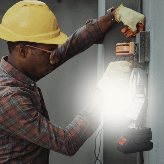 Torcia da Lavoro a Batteria, Luce LED Emergenza, Cordless Portatile, Luce Bianca