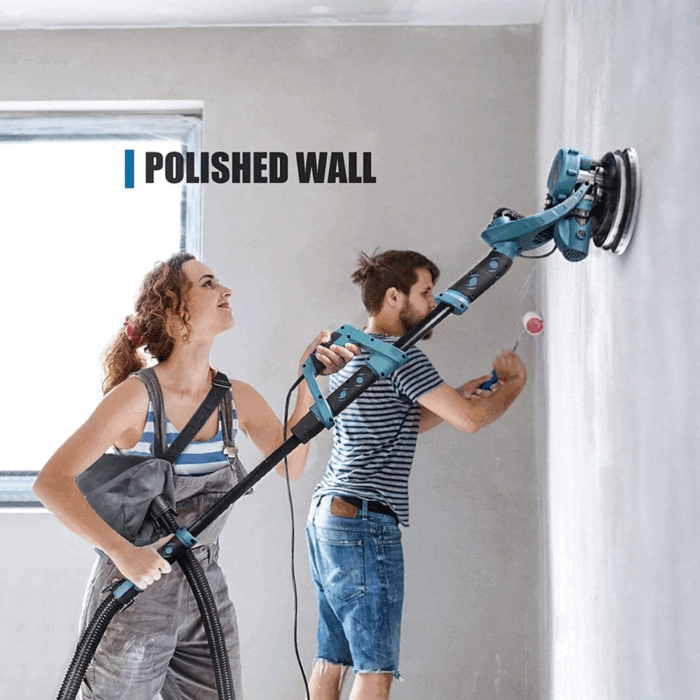 Levigatrice Telescopica per Muri 800W a Giraffa con LED – 5 Velocità e Prestazioni Professionali