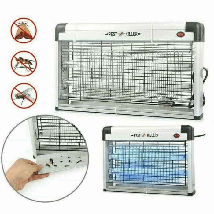 Zanzariera Elettrica Lampada 2 Tubi Luminosi UV per Insetti con Catena, Casa e Giardino