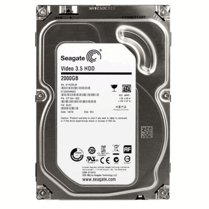 Hard Disk 2TB Video HDD 5900U/Min 64MB SATA III 3.5'' Pollici 2000Gb