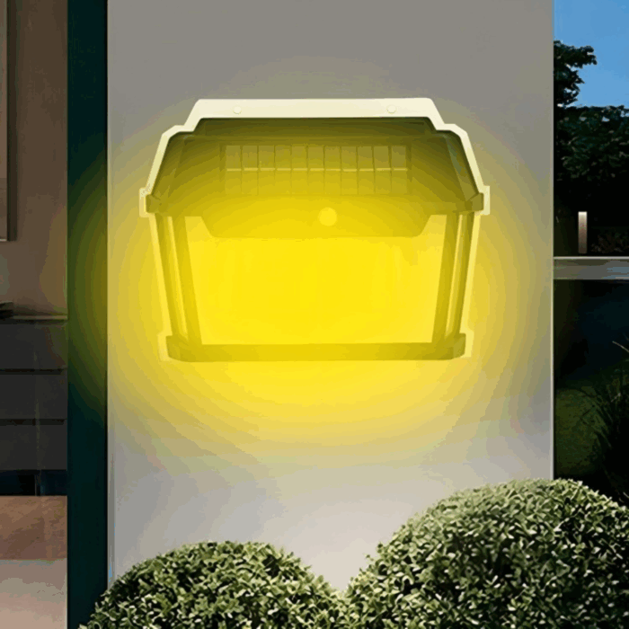 Appliques Solari 3 Lampadine LED Lampada da Parete Sensore Crepuscolare e Movimento Luce Calda