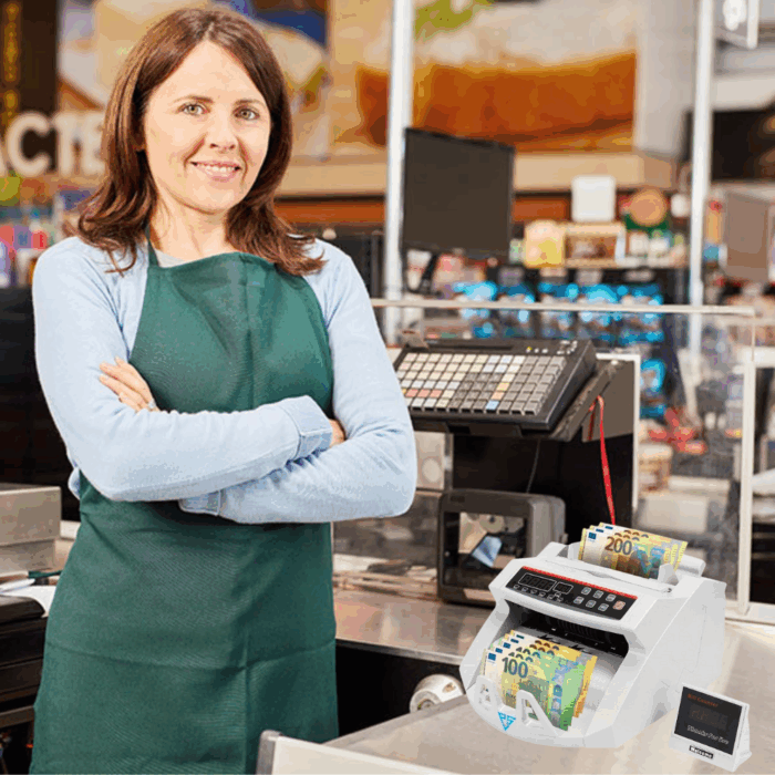 Conta Banconote Professionale Rilevatore Soldi Falsi, Bill Counter Display LED 1000 Banconote/Minuto
