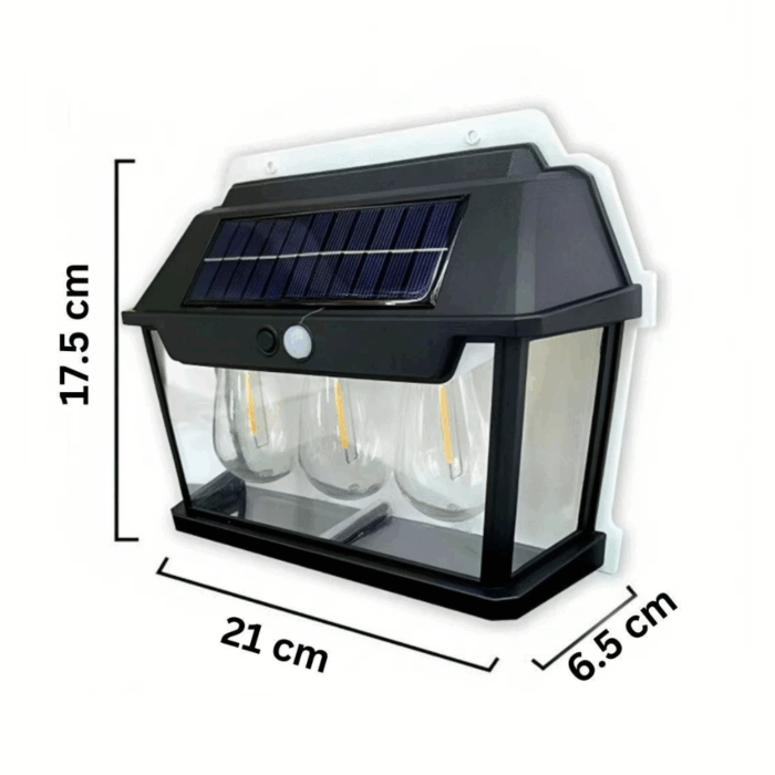 Appliques Solari 3 Lampadine LED Lampada da Parete Sensore Crepuscolare e Movimento Luce Calda