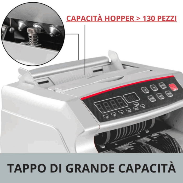 Conta Banconote Professionale Rilevatore Soldi Falsi, Bill Counter Display LED 1000 Banconote/Minuto