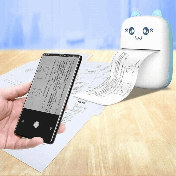 Mini Stampante Termica Wireless Portatile Bluetooth, Stampa Senza Inchiostro, Bianco e Nero
