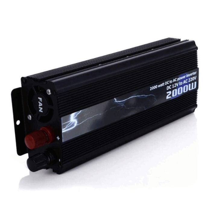 Inverter da 2000W 12V 220V Portatile con Pinze per Impianto Fotovoltaico, Auto, Camper, Barca