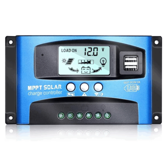 Regolatore di Carica 60A Controller Pannelli Solari 12/24V USB Automatico Fotovoltaico