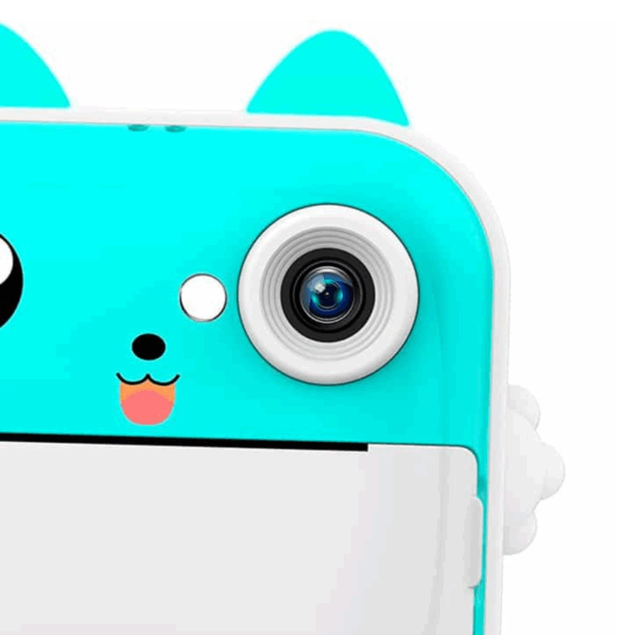 Stampante Istantanea per Bambini Doppia Lente Digitale Bianco e Nero 1080p, Foto, Video, Giochi