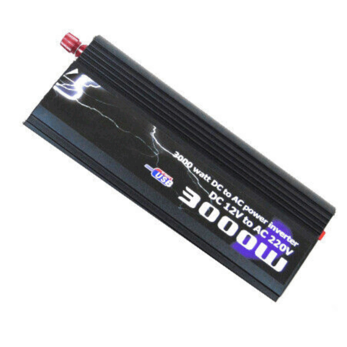 Inverter da 3000W 12V 220V Portatile con Pinze per Impianto Fotovoltaico, Auto, Camper, Barca