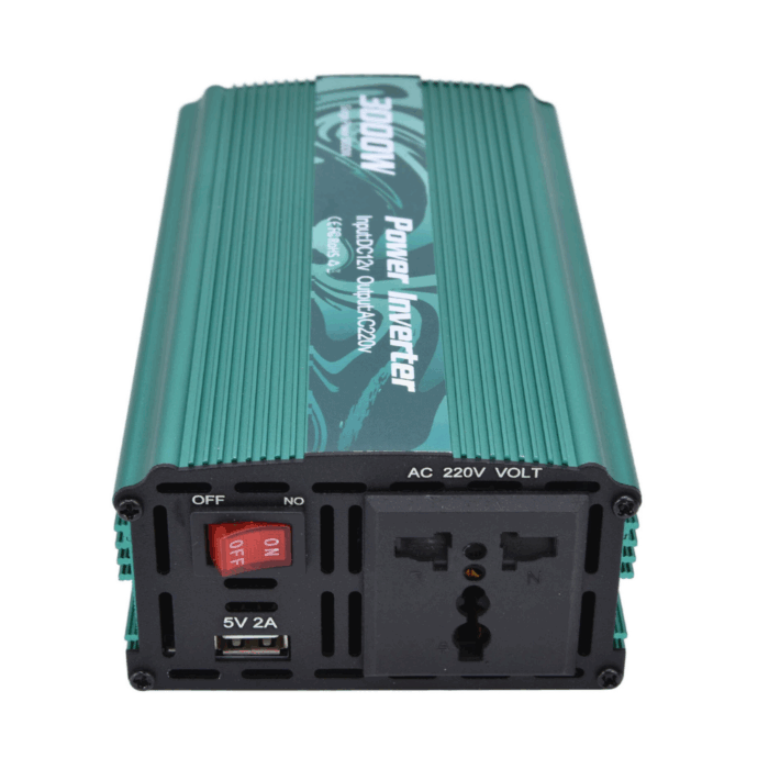 Inverter da 3000W 12V 220V Portatile con Pinze per Impianto Fotovoltaico, Auto, Camper, Barca