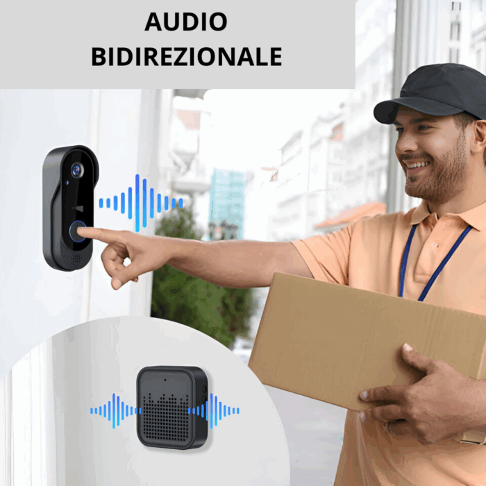 Campanello Wireless con Videocamera Applicazione sul Cellulare, Sicurezza della Casa per Porta, Portone