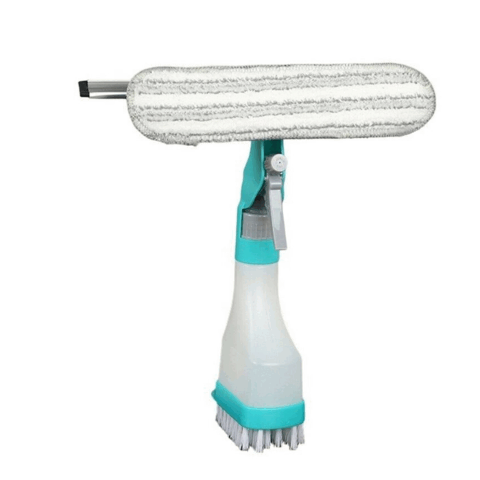 Lavavetri 4 in 1 Bottiglia Spray, Panno in Microfibra, Tergivetro, Spazzola per Finestre, Specchi, Multifunzione