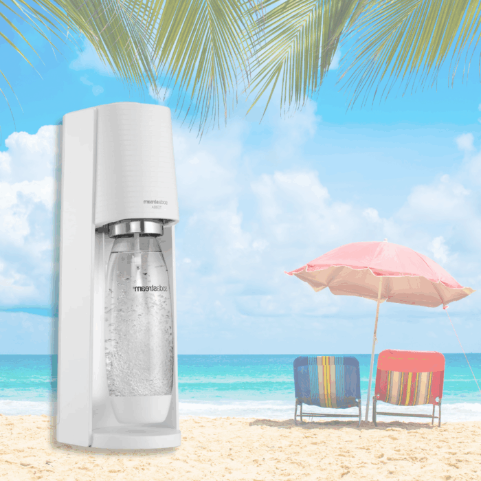 Macchina per Acqua Frizzante con Bottiglia da 1 Litro, Gasatore per Soda CO2 Portatile