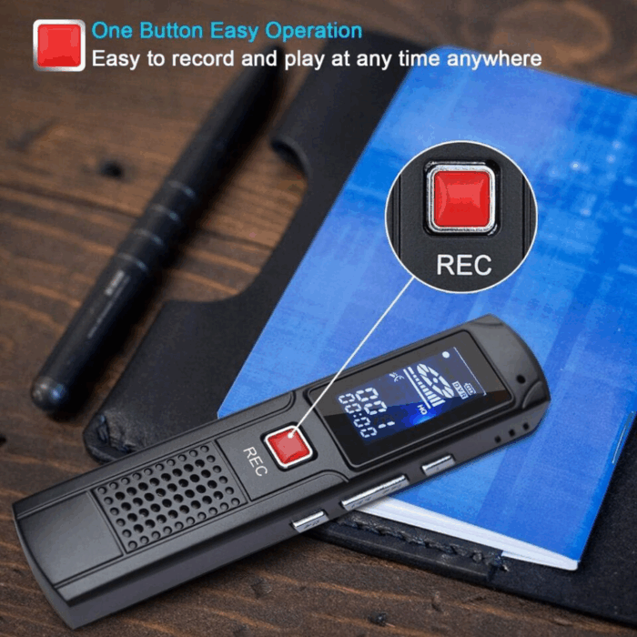 Registratore Vocale 16Gb Portatile Mp3 con Cuffie - Mini Audio Recorder LCD