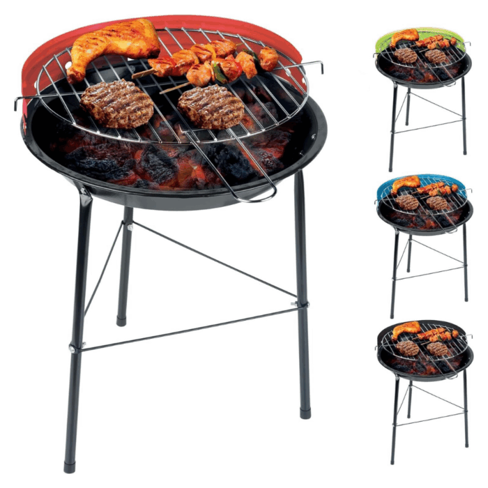 Barbecue a Carbonella BBQ Grill Portatile in metallo con Paravento 33 cm Carbone