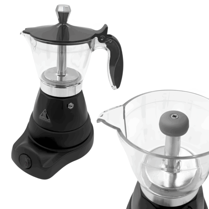 Caffettiera Elettrica 400W 3 Tazze per Caffè Macinato, Moka