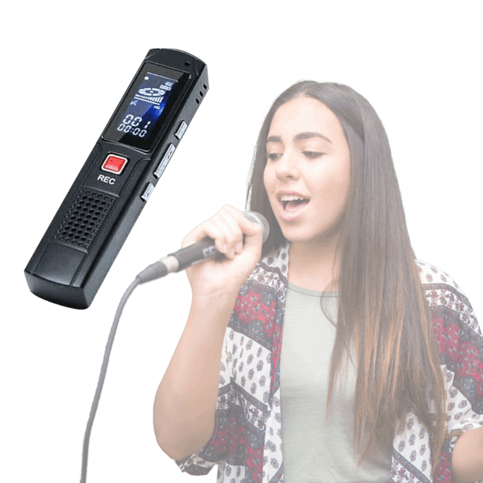 Registratore Vocale 16Gb Portatile Mp3 con Cuffie - Mini Audio Recorder LCD