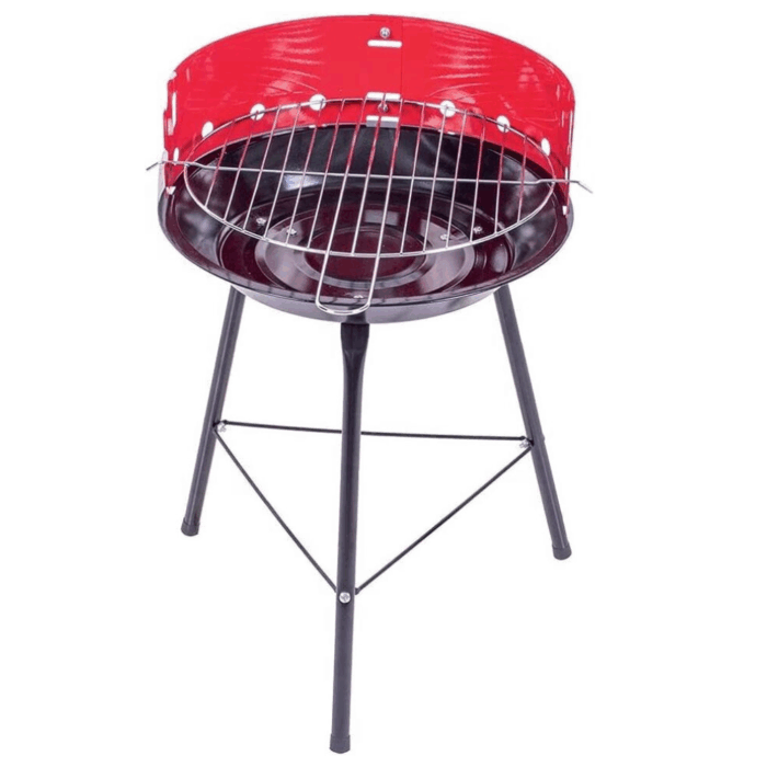 Barbecue a Carbonella BBQ Grill Portatile in metallo con Paravento 33 cm Carbone