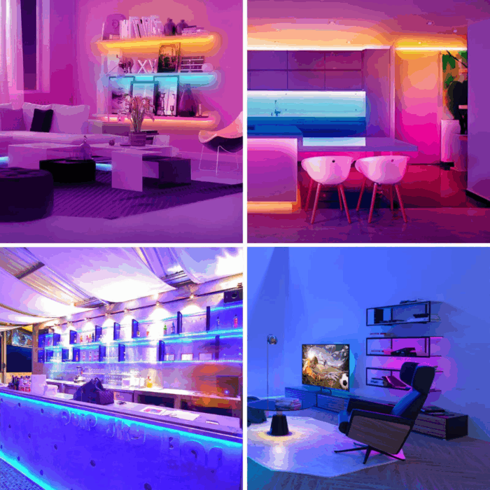 Striscia LED RGB 5 Metri Luci Multicolore Controllo con Applicazione, Telecomando