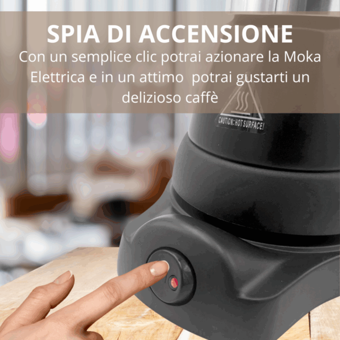 Caffettiera Elettrica 400W 3 Tazze per Caffè Macinato, Moka