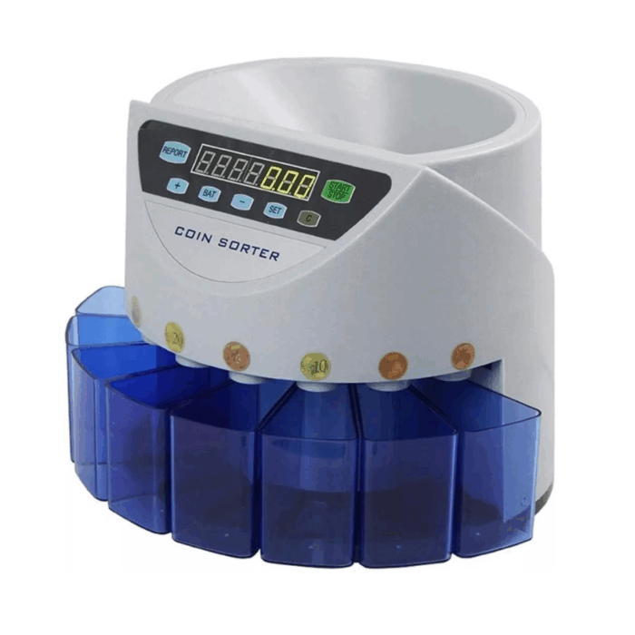 Macchina Contamonete 8 Cassetti Display Digitale, Separa Monete Automatico Fino a 216 Monete al Minuto