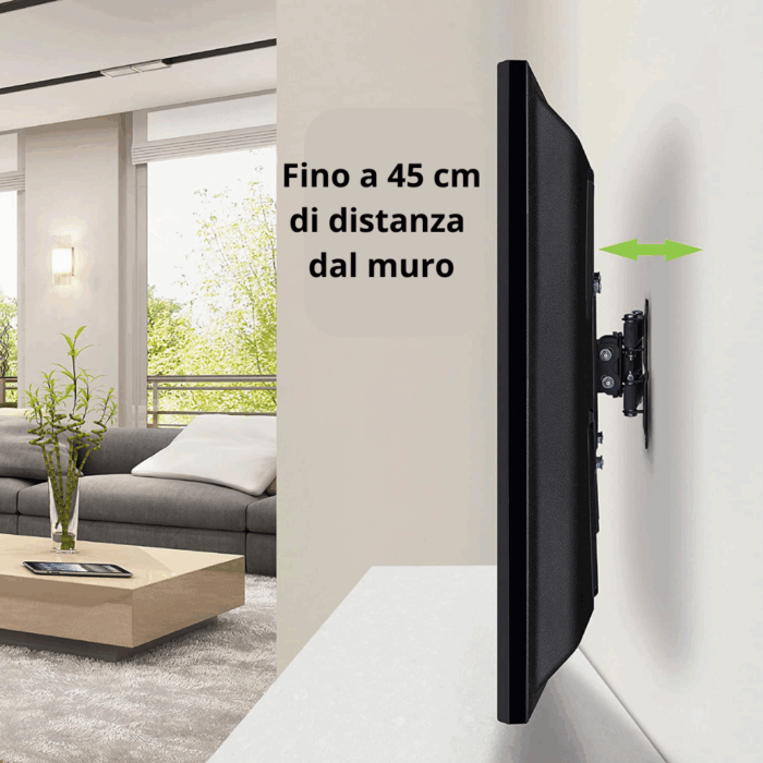 Staffa Porta TV Supporto Monitor Con Braccio Estensibile Da 40 a 80 Pollici Regolabile