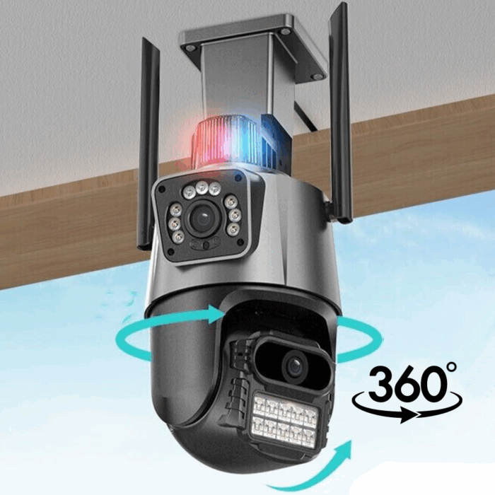 PTZ Telecamera Videosorveglianza 6MP 4K | WiFi, Doppio Obiettivo, Allarme e Audio Bidirezionale | IP66 Infrarossi