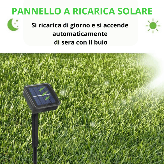 Catena Luminosa 100 LED 10m con Pannello Solare, Stringa in Filo di Rame Luce Bianca Fredda per Esterno IP65