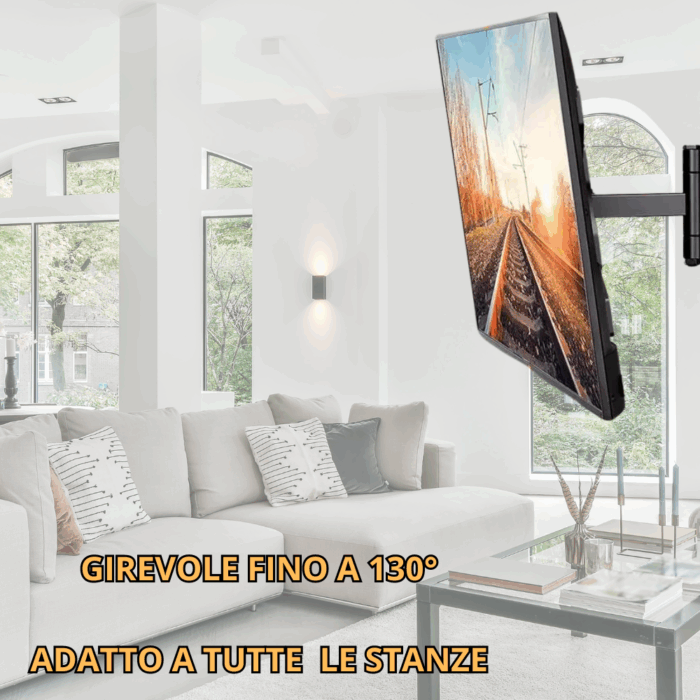 Staffa Porta TV Supporto Monitor Con Braccio Estensibile Da 20 a 65 Pollici Regolabile