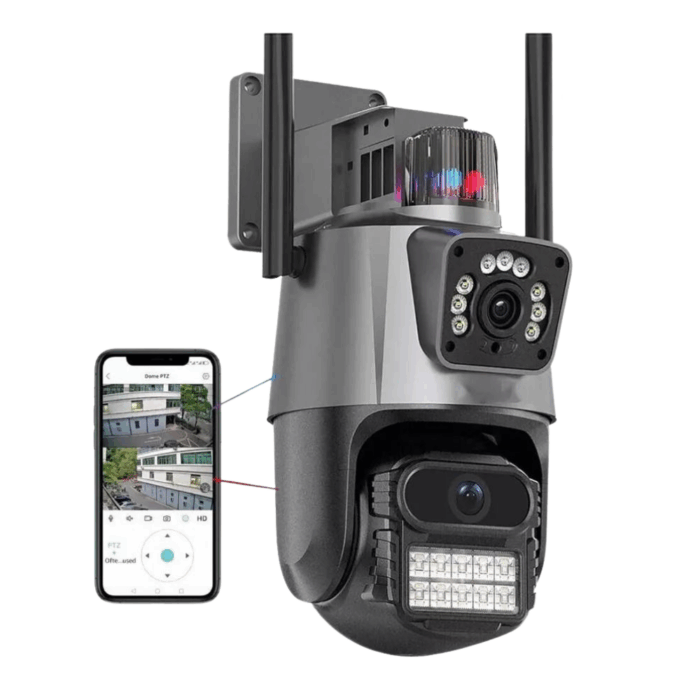 PTZ Telecamera Videosorveglianza 6MP 4K | WiFi, Doppio Obiettivo, Allarme e Audio Bidirezionale | IP66 Infrarossi