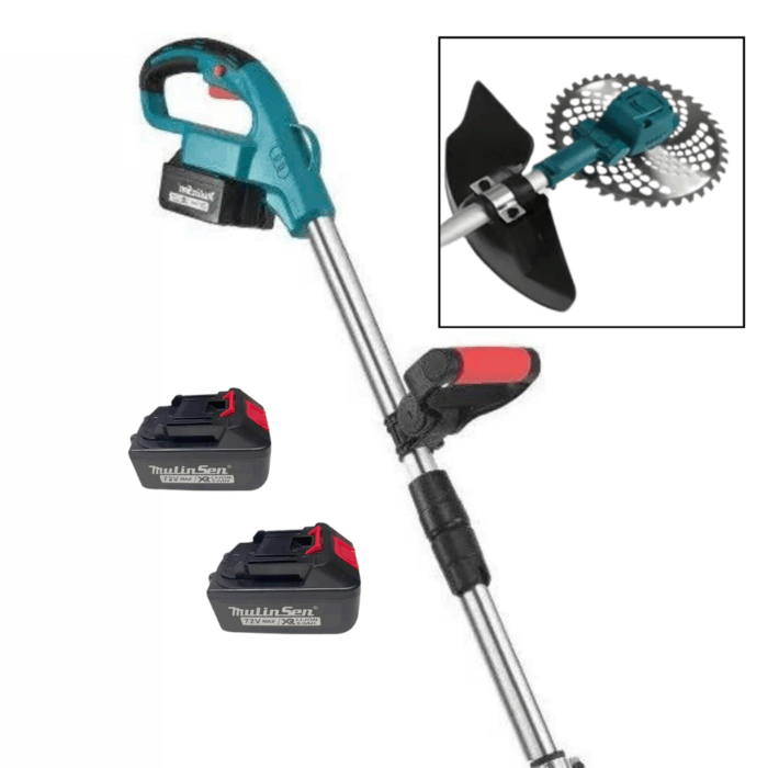Decespugliatore Doppia Batteria 72V Universale Tagliaerba Elettrico 5 Ah Tagliabordi fino a 10cm
