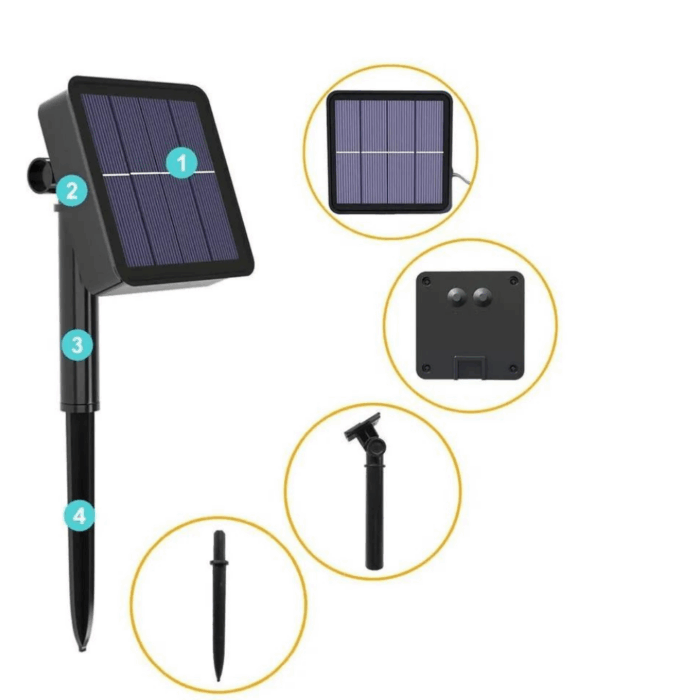Catena Luminosa 100 LED 10m con Pannello Solare, Stringa in Filo di Rame Luce Bianca Fredda per Esterno IP65