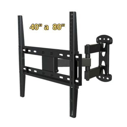 Affidabile e robusto supporto / braccio a muro universale per televisori / monitor LCD in acciaio per sfruttare lo spazio dei tuoi ambienti sia lavorativi che domestici. Estende a 34 cm, girevole, supporta televisori / monitor LCD da 40" a 80", solido e compatto composto da 3 snodi che permettono d'orientare sull'asse orizzontale, lo schermo per godere al meglio la visione. Supporta gli attacchi Vesa 400 a 600mm. Si estende fino a 45cm (minimo 8cm) e regge un peso max di 80kg, Girevole 130°, +- 15° di inclinazione. Si adatta a tutti i tipi di muro consentendo di posizionare il proprio televisore / monitor LCD in modo rapido e con facilità di montaggio. CARATTERISTICHE: Carico massimo : 70 Kg Permette molteplici posizioni sull'asse orizzontale Adatto per televisori / monitor LCD da 40" a 80" Supporto da parete a 3 snodi orizzontati Distanza max dal muro : In posizione distesa 45 cm / minima 8 cm Colore : Nero Compatibile con attacchi Vesa Attacchi Vesa supportati da 400 a 600 mm LA CONFEZIONE CONTIENE: Nr. 1 Supporto braccio Accessori per montaggio