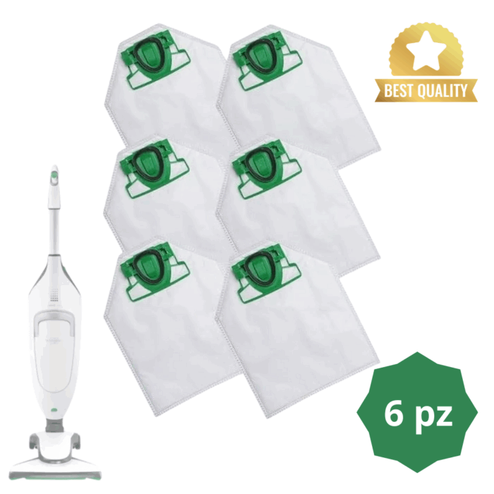 Kit 6 Sacchetti Compatibili per Aspirapolvere Folletto Vk 200-220S per Ricambio, Qualità Tedesca
