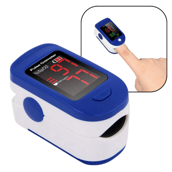 Saturimetro a Dito Portatile – Pulsossimetro con Display LED per Ossigeno e Frequenza Cardiaca