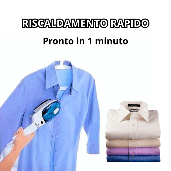 Ferro da Stiro Verticale 800W a Caldaia Manuale 55ml, Sterilizzatore, Riscaldamento Veloce, Portatile