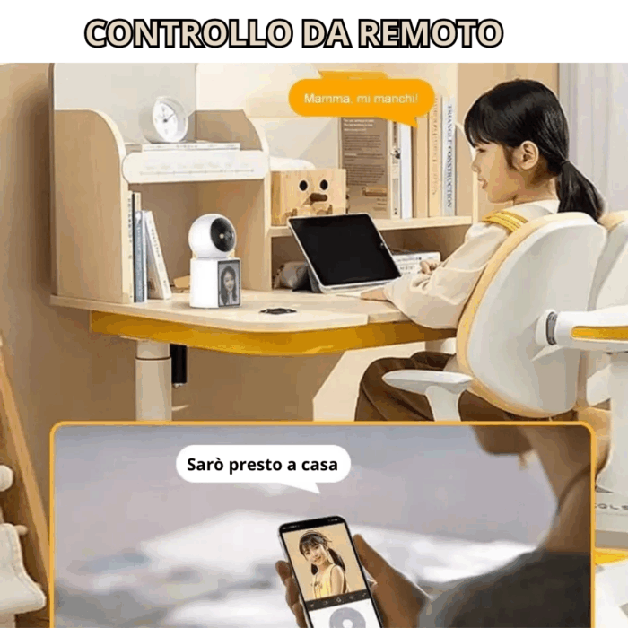 Telecamera Videosorveglianza con Schermo Display 2,8" Videochiamata 2Mp Audio Bidirezionale, Videocamera IP Wi-Fi Infrarossi