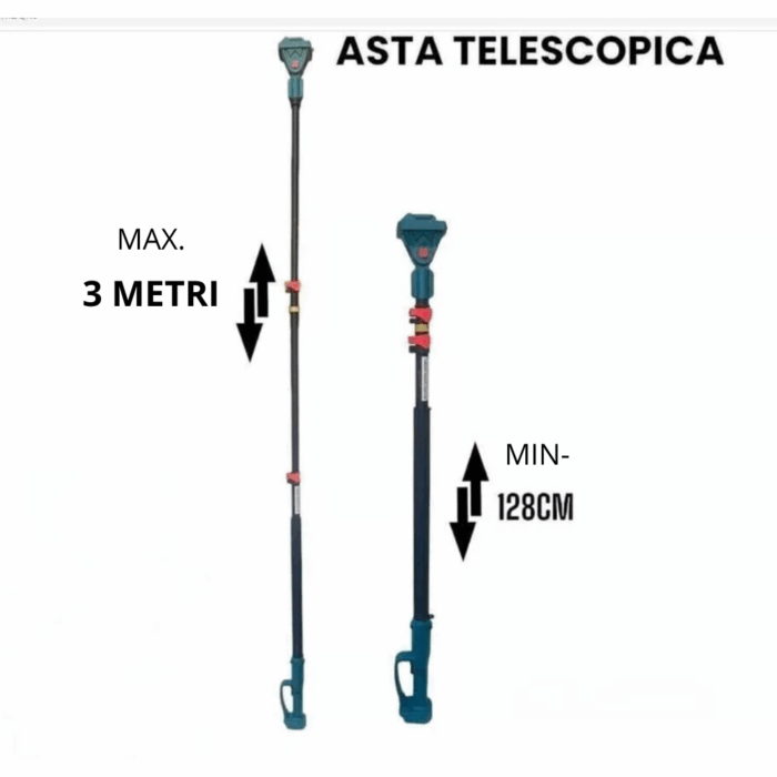 Kit potatura Cesoia Digitale + Motosega 8" Doppia Batteria 48V + Asta Telescopica 300mm + Guanti e Occhialini OMAGGIO