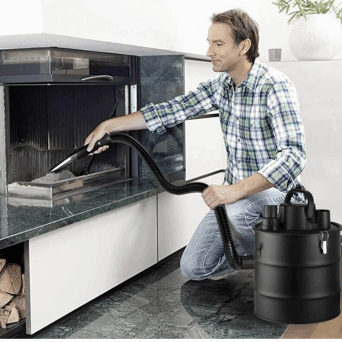 Bidone Aspiracenere 20 Litri con Funzione Soffiatore Professionale 1200W Filtro HEPA per Stufe e Camini