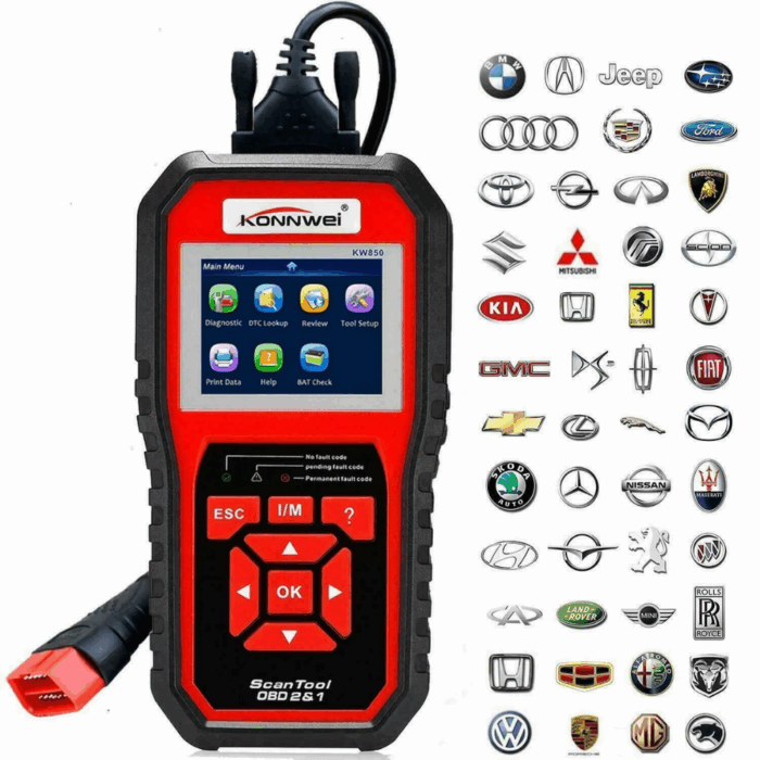 Tester OBD2 II Scanner KW850 Lettore Codice Diagnostica Centralina Auto, Lingua Italiana