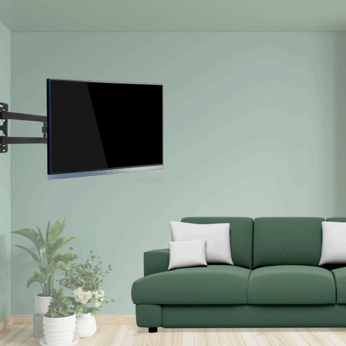 Staffa Porta TV Supporto Monitor, Braccio Estensibile Da 14 a 42 Pollici Regolabile