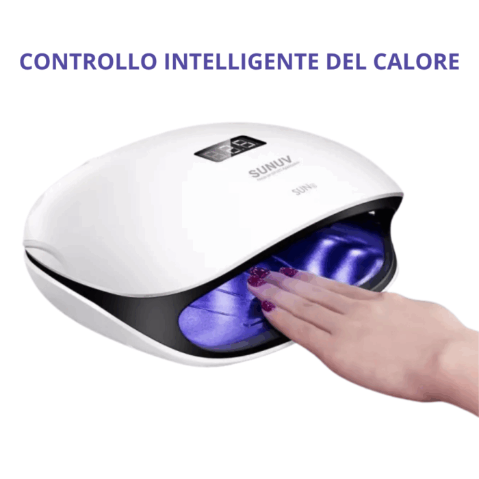 Lampada LED per Unghie UV 48W Asciugatrice per Gel, Manicure, Semipermanente con Timer, Display LCD, Sensore, Fornetto